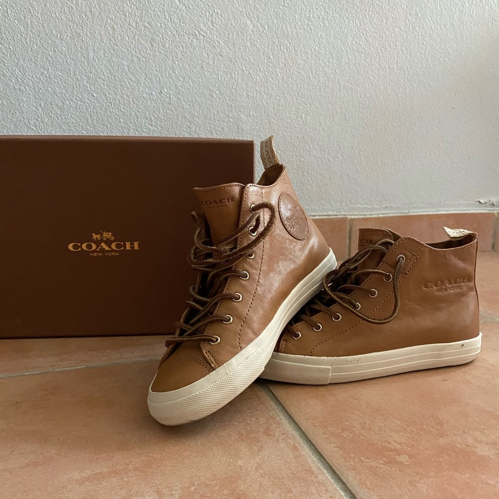 Brenna Soft Vintage Leather Coach Sneakers